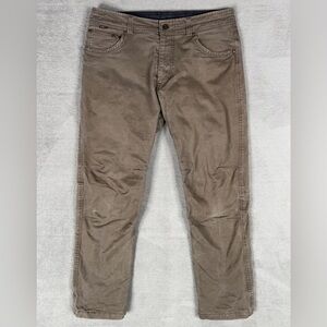 KUHL Hot Rydr Flannel Lined Work Pants Men 34x31* Vintage Patina Dye Hiking 5113